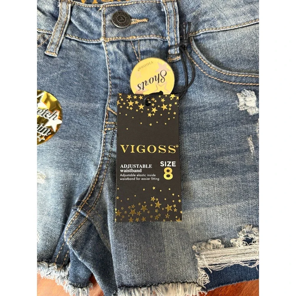 VIGOSS Girls Denim Jeans Shorts Size 8